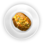 Baked Potato With Ham & Cheese